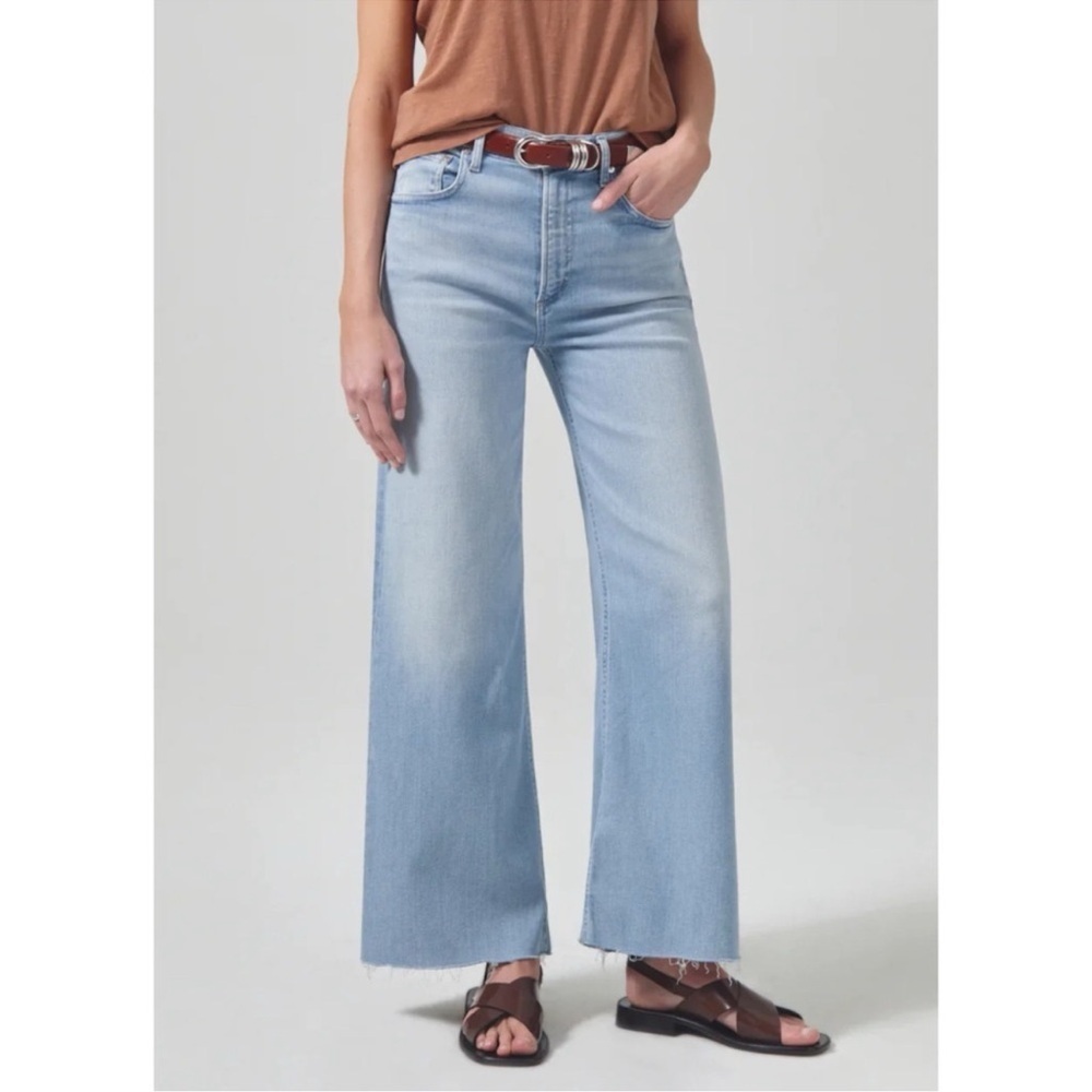 Citizens of Humanity Lyra Wide-Leg Crop Jeans Light Blue 28